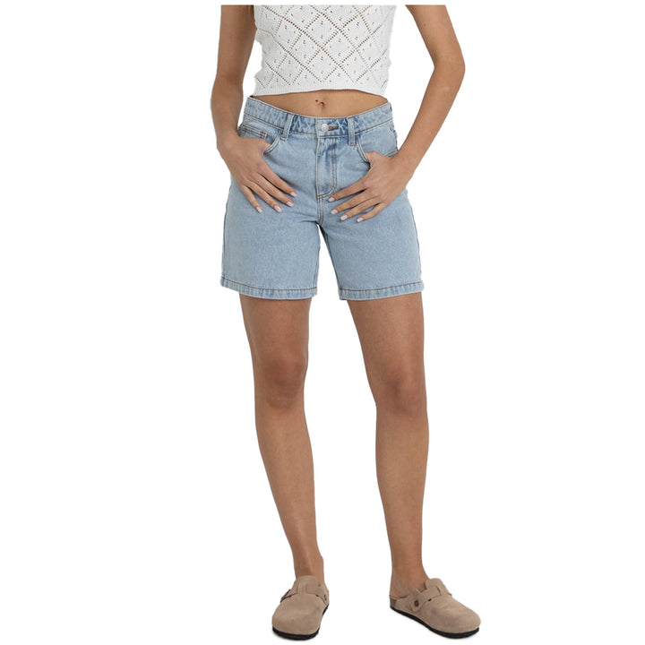 Rhythm Tour Denim Bermuda Shorts - Women's Light Blue