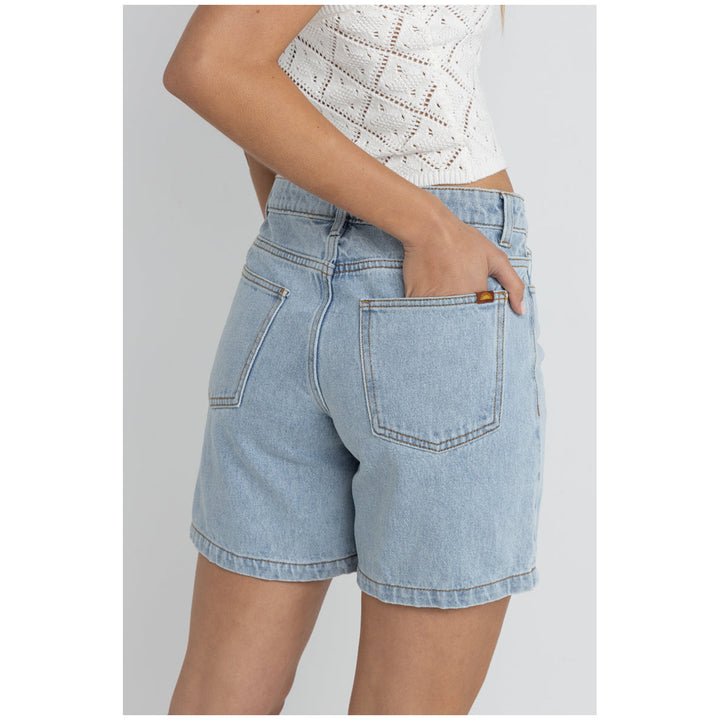 Rhythm Tour Denim Bermuda Shorts - Women's Light Blue
