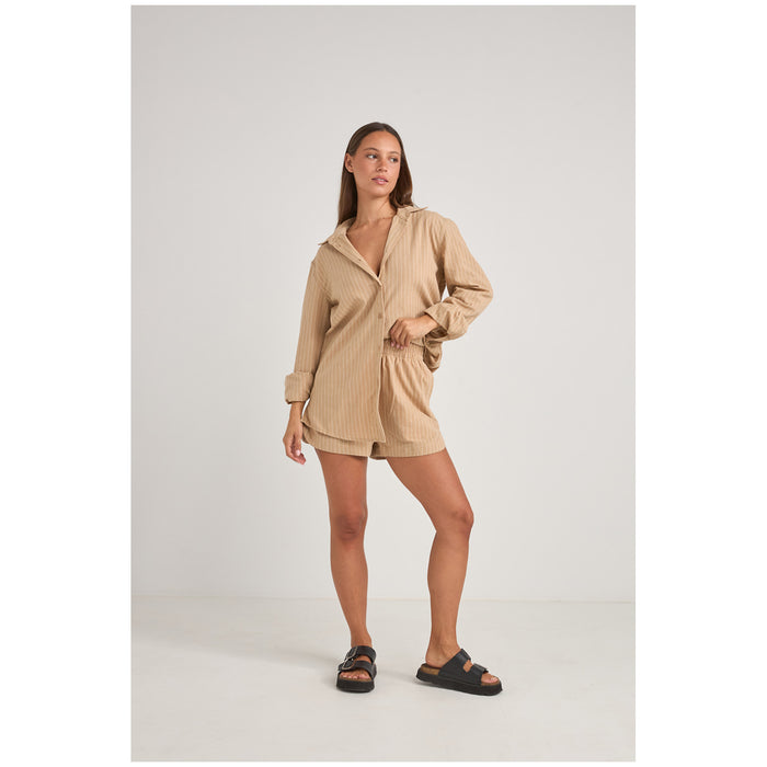 Rhythm Byron Striped Shorts - Women's Natural