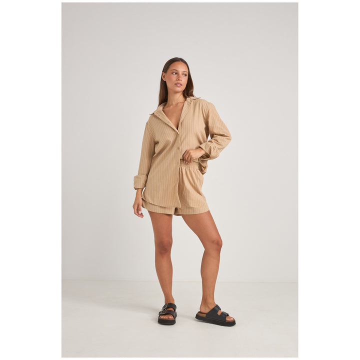 Rhythm Byron Striped Shorts - Women's Natural