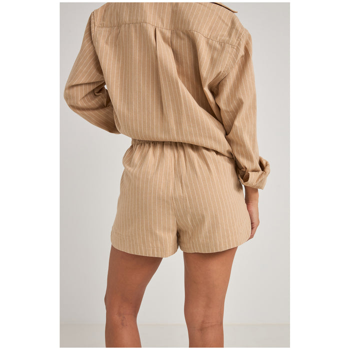 Rhythm Byron Striped Shorts - Women's Natural