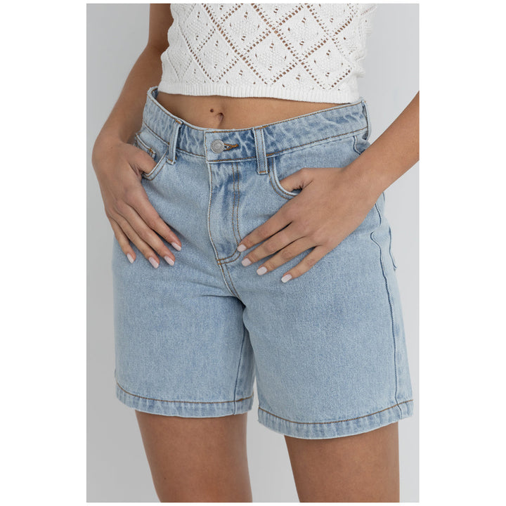 Rhythm Tour Denim Bermuda Shorts - Women's Light Blue