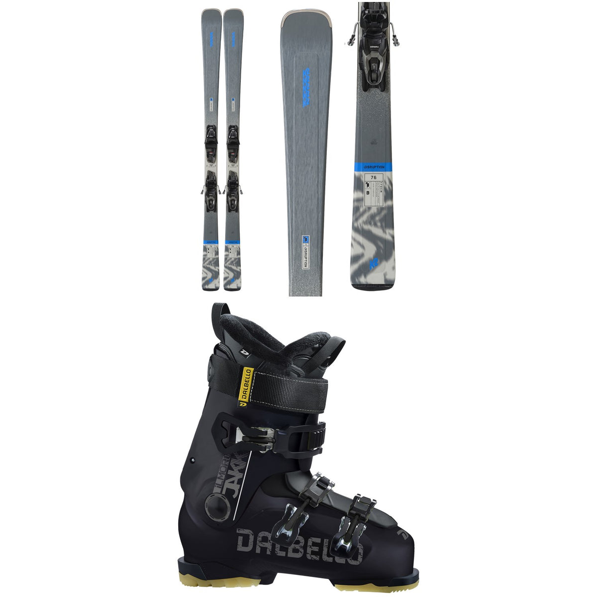 K2 Disruption 76 Skis + M2 10 Quikclik Bindings + Dalbello Il Moro JAKK Ski Boots 2025