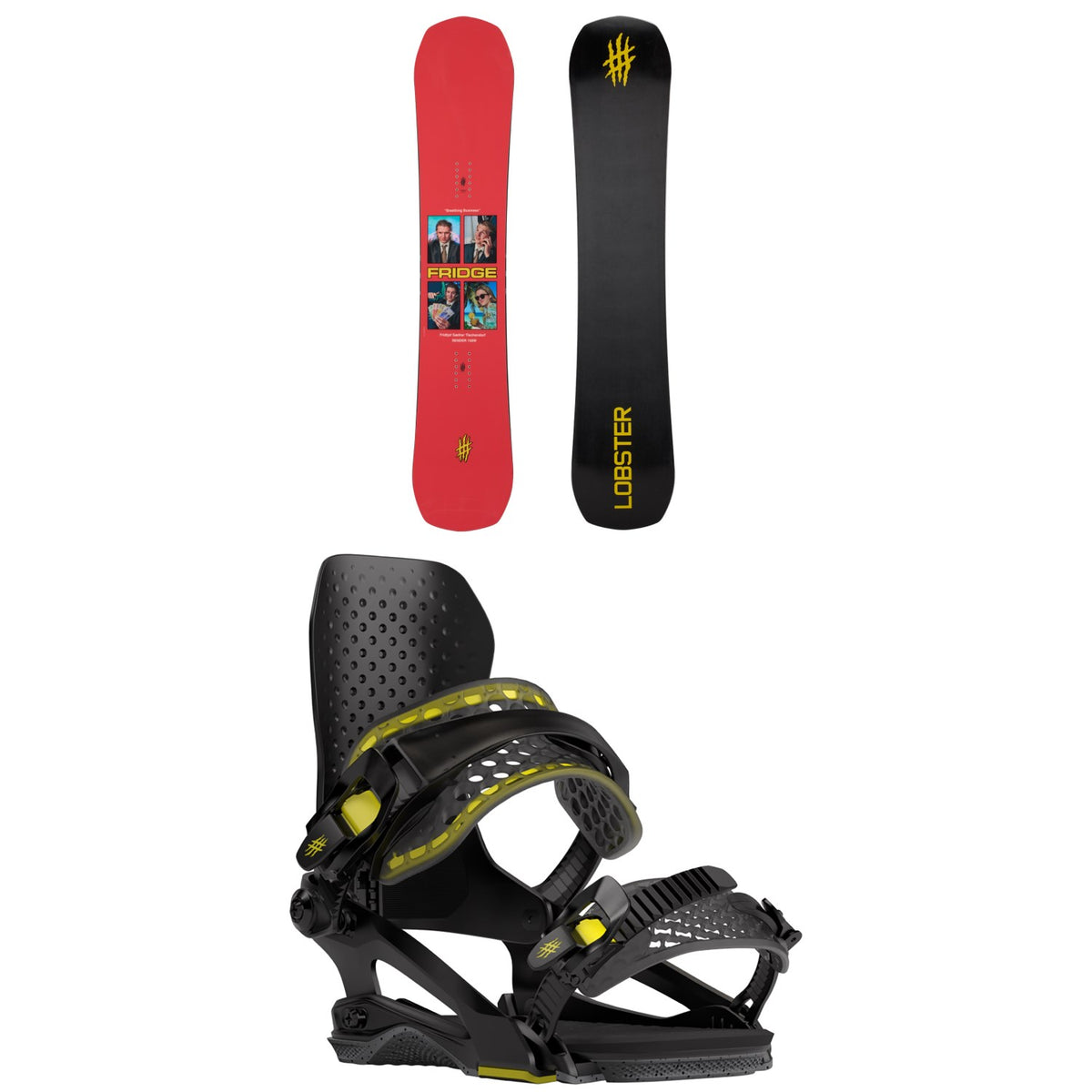 Lobster Fridge Sender Snowboard + Lobster Halldor Pro Snowboard Bindings