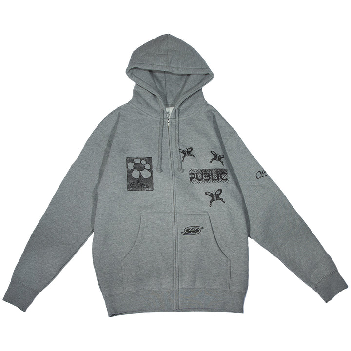 Public Snowboards Sum Zip Hoodie - Men's Gray