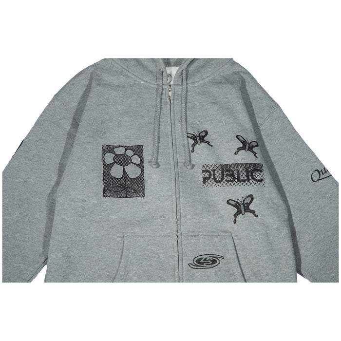 Public Snowboards Sum Zip Hoodie - Men's Gray
