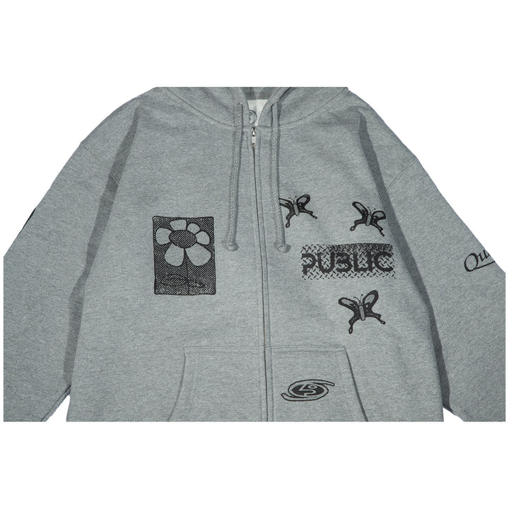 Public Snowboards Sum Zip Hoodie - Men's Gray