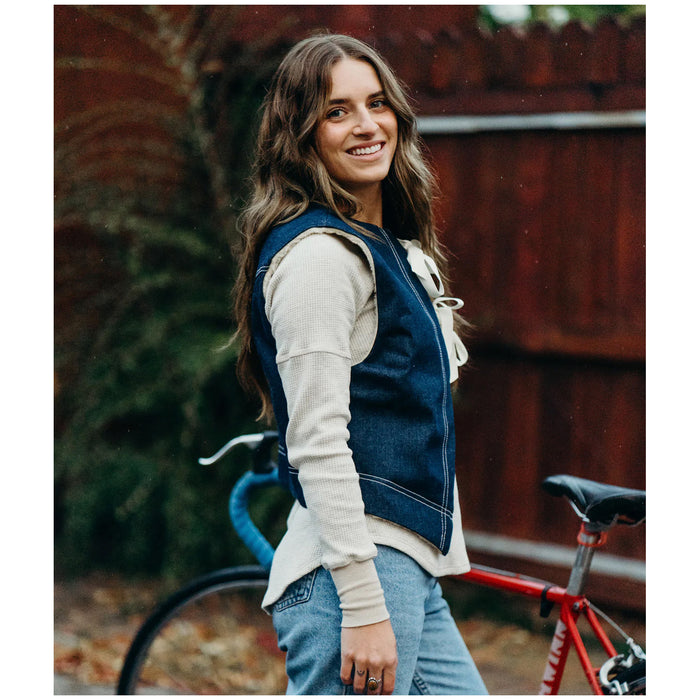Deso Folsom Denim Vest - Women's Dark Indigo