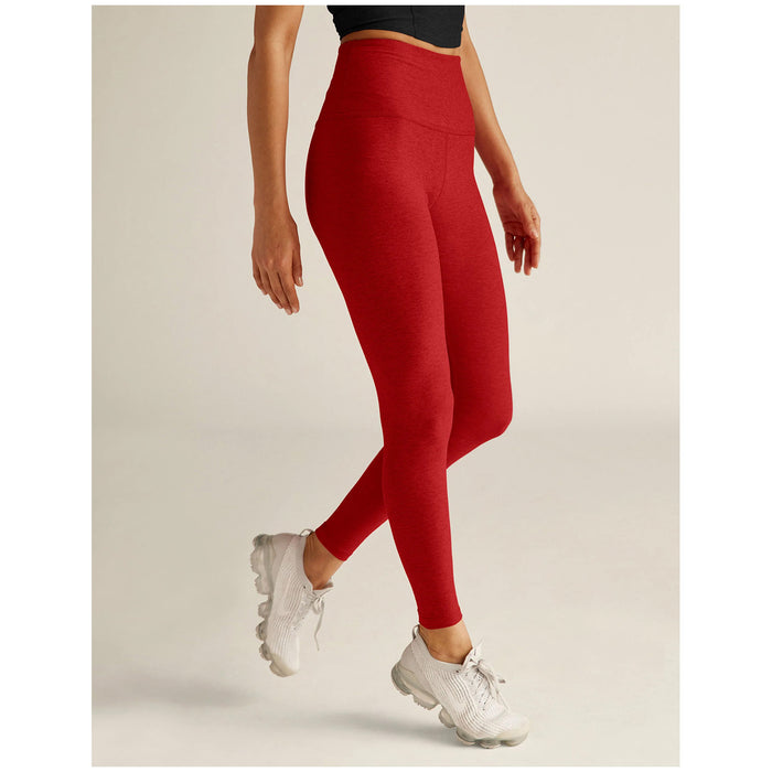 Beyond Yoga Spacedye Caught In The Midi High Waisted Leggings - Women's Ruby Red Heather