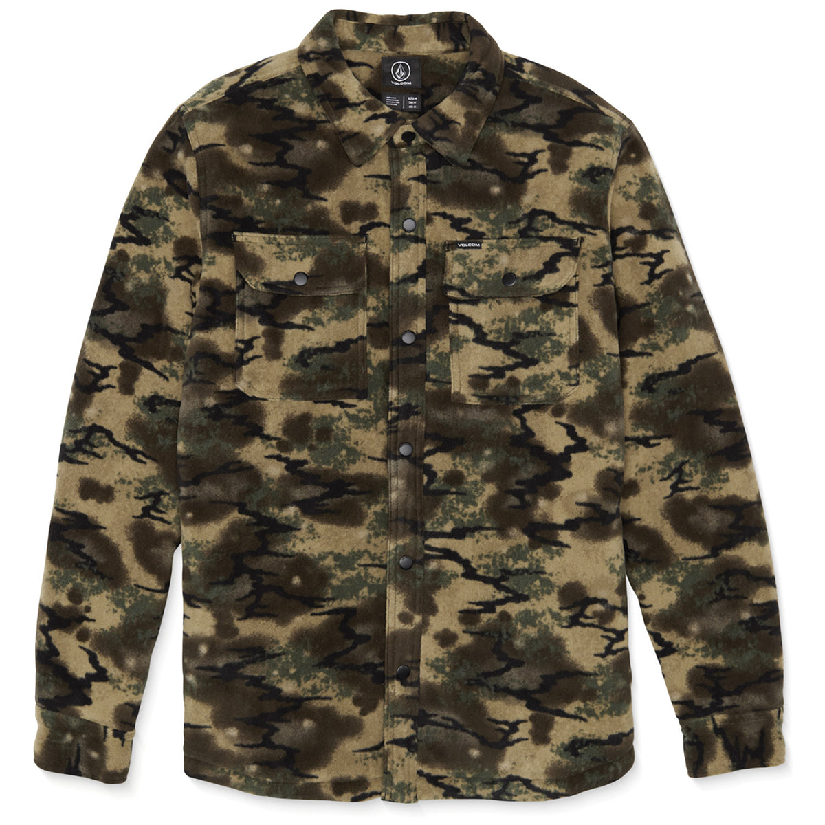 Volcom Bowered Fleece Long-Sleeve Shirt - Men's Dark Khaki