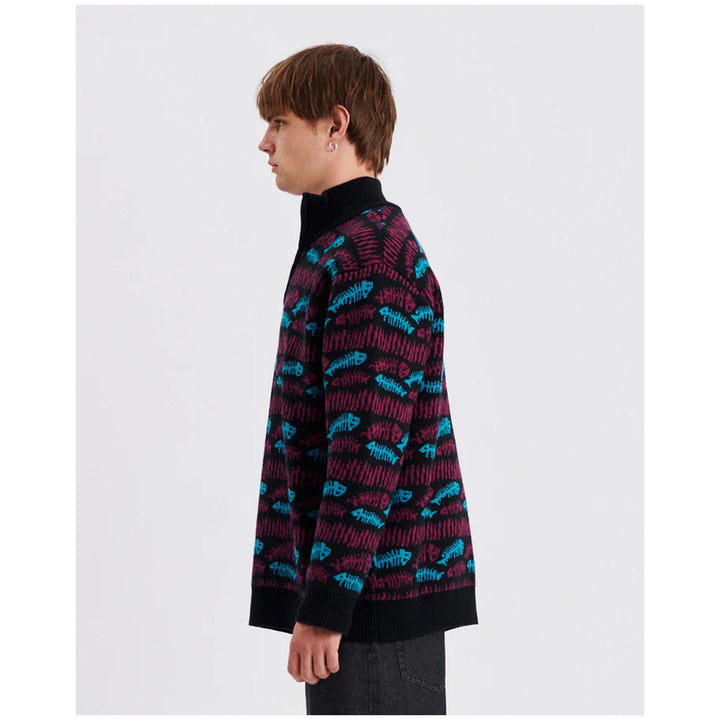 The Critical Slide Society Boneyard 1/4 Zip Knit - Men's Black