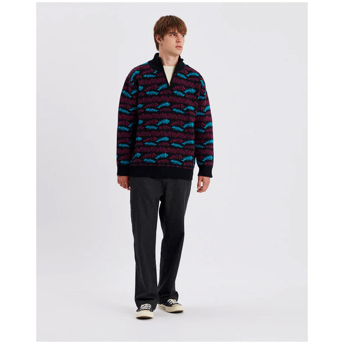 The Critical Slide Society Boneyard 1/4 Zip Knit - Men's Black