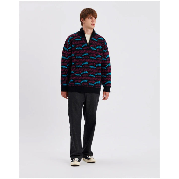 The Critical Slide Society Boneyard 1/4 Zip Knit - Men's Black