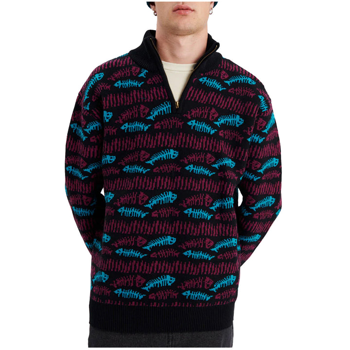 The Critical Slide Society Boneyard 1/4 Zip Knit - Men's Black