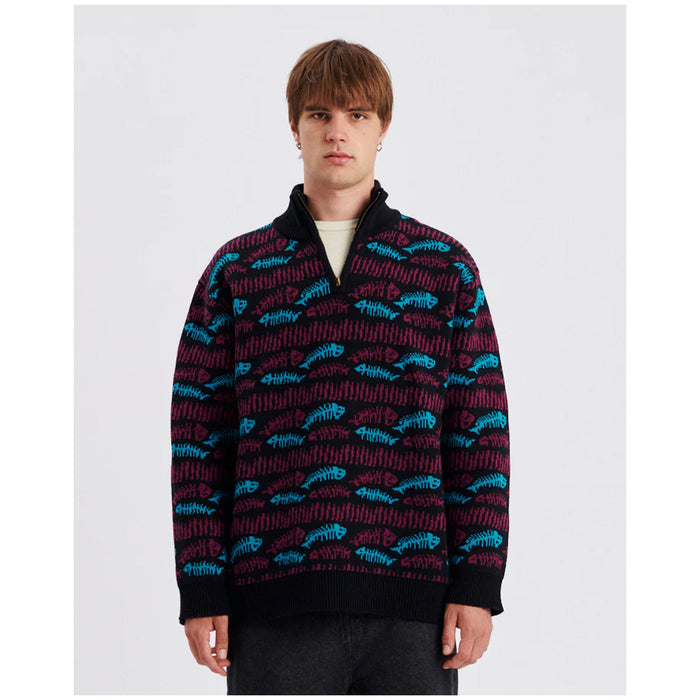 The Critical Slide Society Boneyard 1/4 Zip Knit - Men's Black