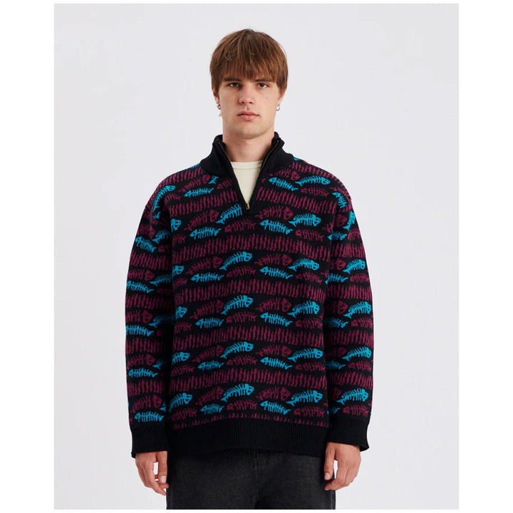 The Critical Slide Society Boneyard 1/4 Zip Knit - Men's Black