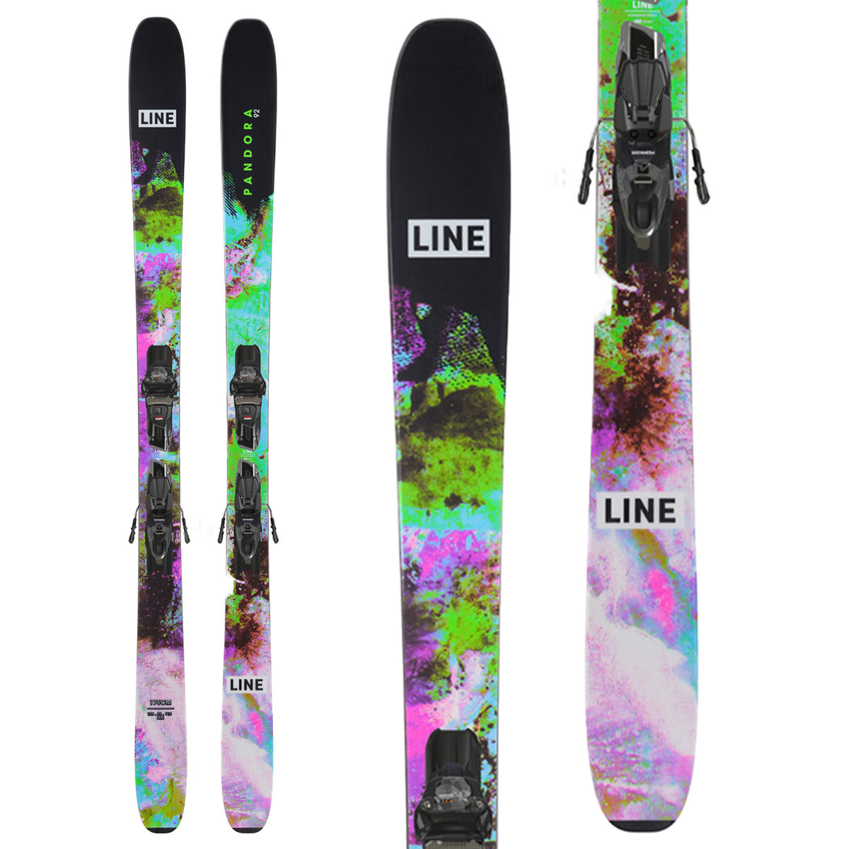 Line Skis Pandora 92 Skis + Squire 10 Ski Bindings 2025