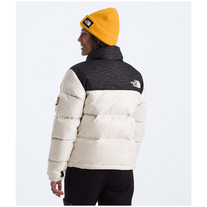 The North Face 1996 Retro Nuptse Jacket - Women's White Dune/TNF Black TNF Tiger Stripe Print
