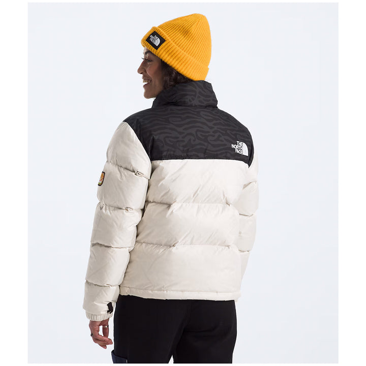 The North Face 1996 Retro Nuptse Jacket - Women's White Dune/TNF Black TNF Tiger Stripe Print