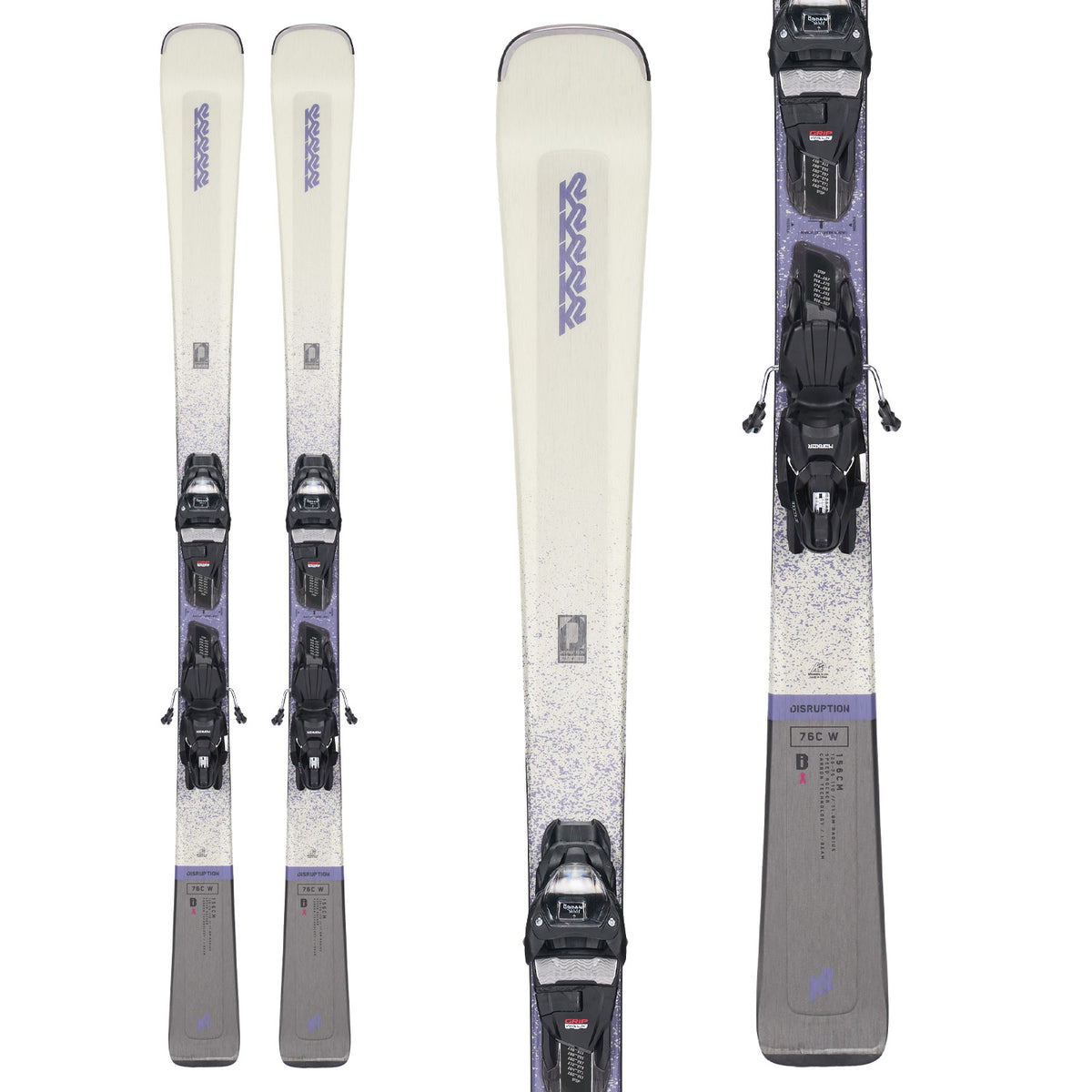 K2 Disruption 76 C W Skis + Marker ER3 10 Compact Quikclik Bindings 2023