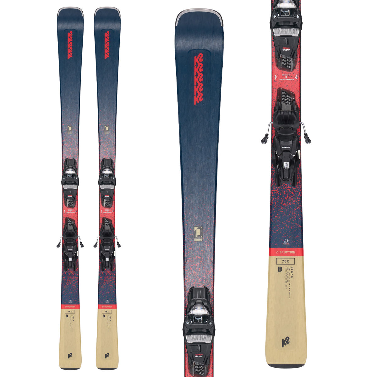 K2 Disruption 76x Skis + Marker M3 10 Compact Quikclik Bindings 2023