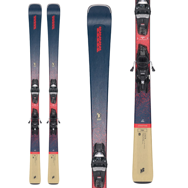 K2 Disruption 76x Skis + Marker M3 10 Compact Quikclik Bindings 2023