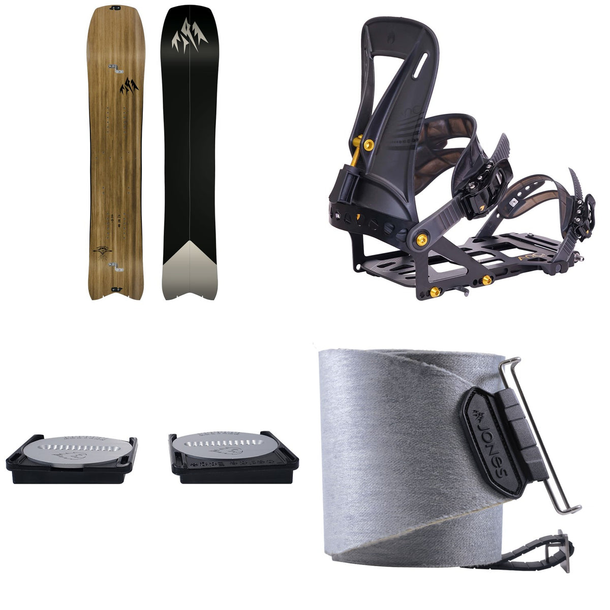 Jones Hovercraft 2.0 Splitboard + Spark R&D Arc ST Pro Splitboard Bindings + Canted Pucks + Nomad Pro Quick Tension Tail Clip Skins 2025