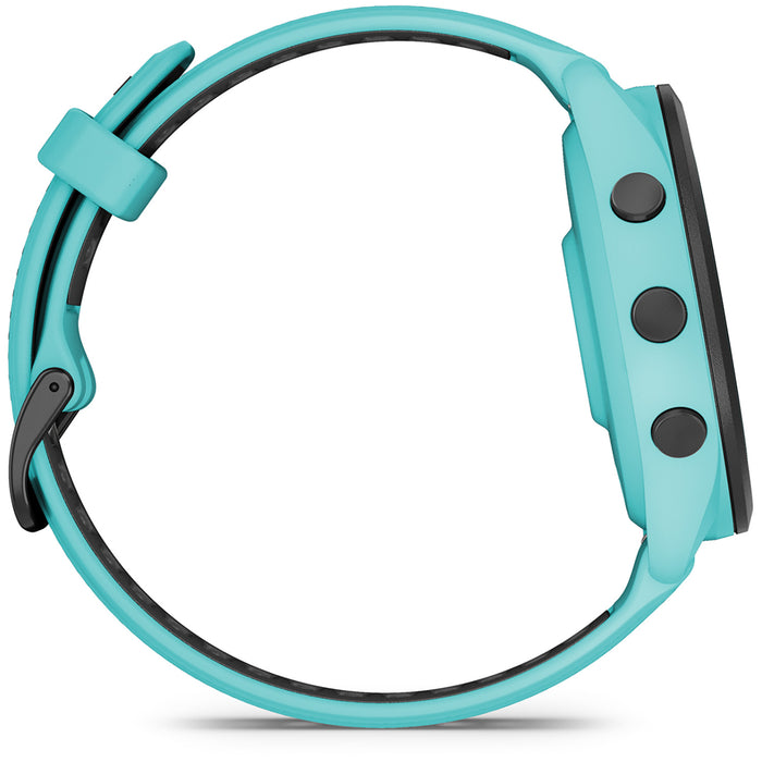 Garmin Forerunner 265 Smartwatch Black/Aqua with Aqua/Black Silicone Band
