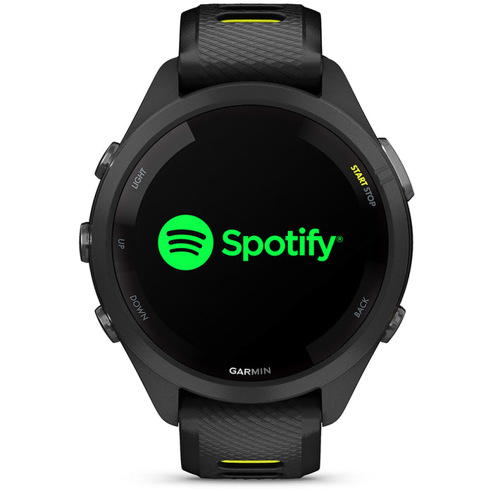 Garmin Forerunner 265S Smartwatch Black/Black with Black/Amp Yellow Silicone Band