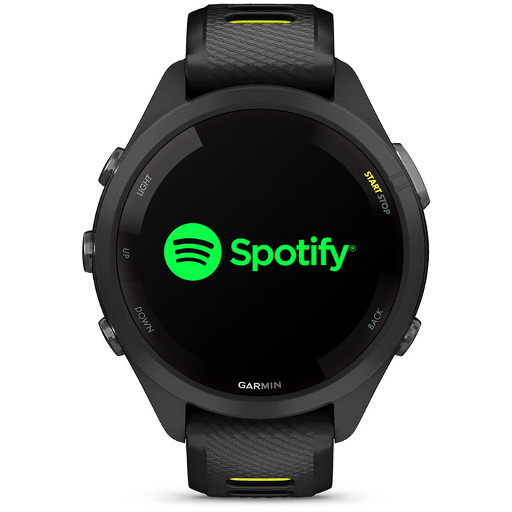 Garmin Forerunner 265S Smartwatch Black/Black with Black/Amp Yellow Silicone Band