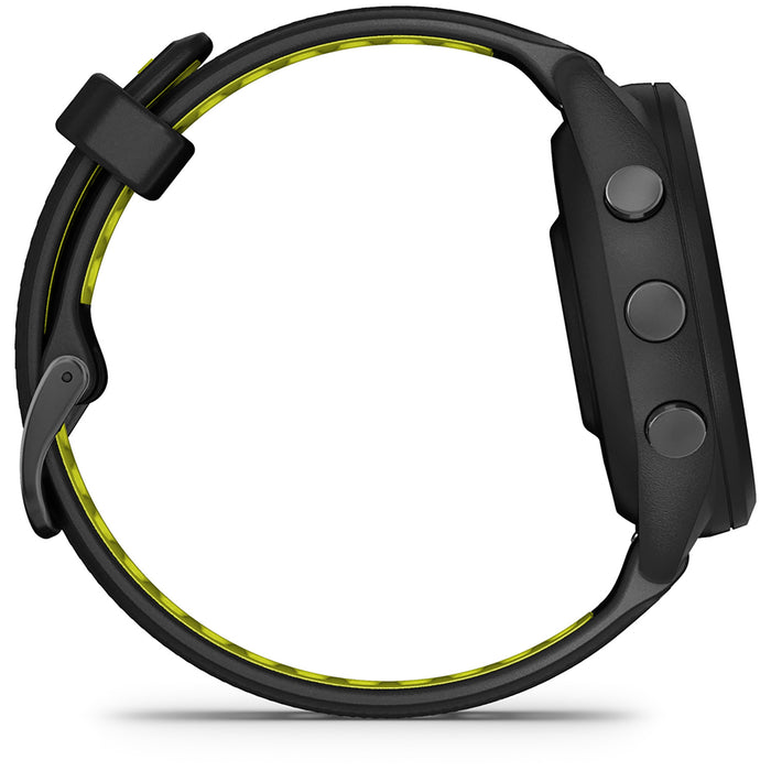 Garmin Forerunner 265S Smartwatch Black/Black with Black/Amp Yellow Silicone Band