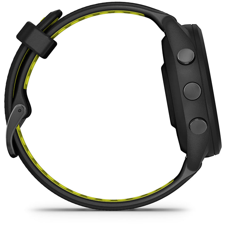 Garmin Forerunner 265S Smartwatch Black/Black with Black/Amp Yellow Silicone Band