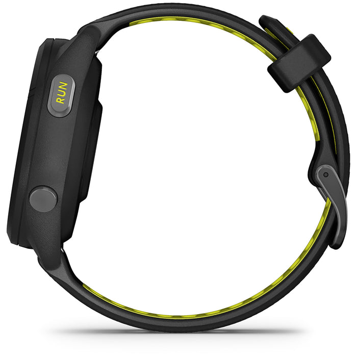 Garmin Forerunner 265S Smartwatch Black/Black with Black/Amp Yellow Silicone Band