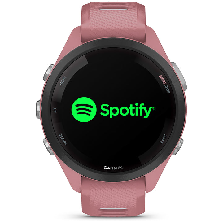 Garmin Forerunner 265S Smartwatch Black/Light Pink with Light Pink/Whitestone Silicone Band