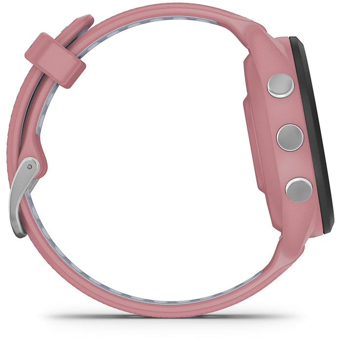 Garmin Forerunner 265S Smartwatch Black/Light Pink with Light Pink/Whitestone Silicone Band