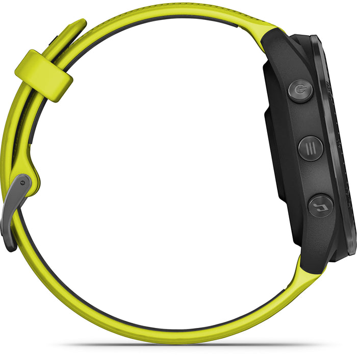 Garmin Forerunner 965 Smartwatch Carbon Gray DLC Titanium/Black with Amp Yellow/Black Silicone Band