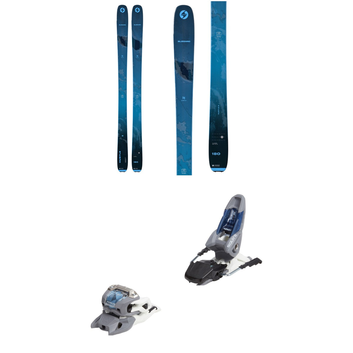 Blizzard Hustle 9 Skis + Marker Squire 11 Ski Bindings