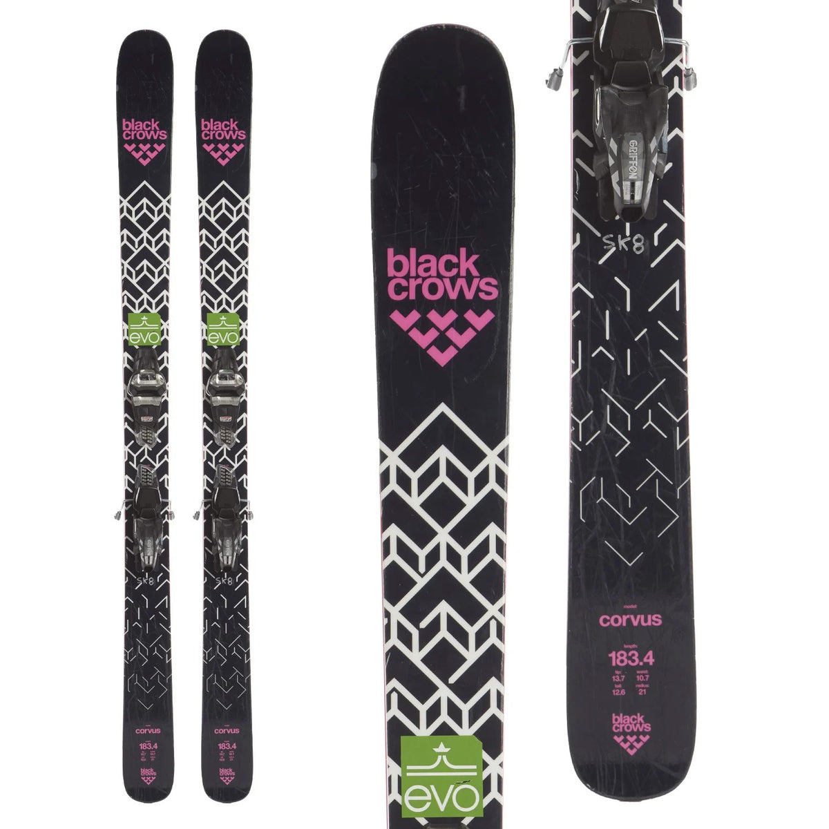 Black Crows Corvus Skis + Marker Griffon 13 Demo Bindings 2019