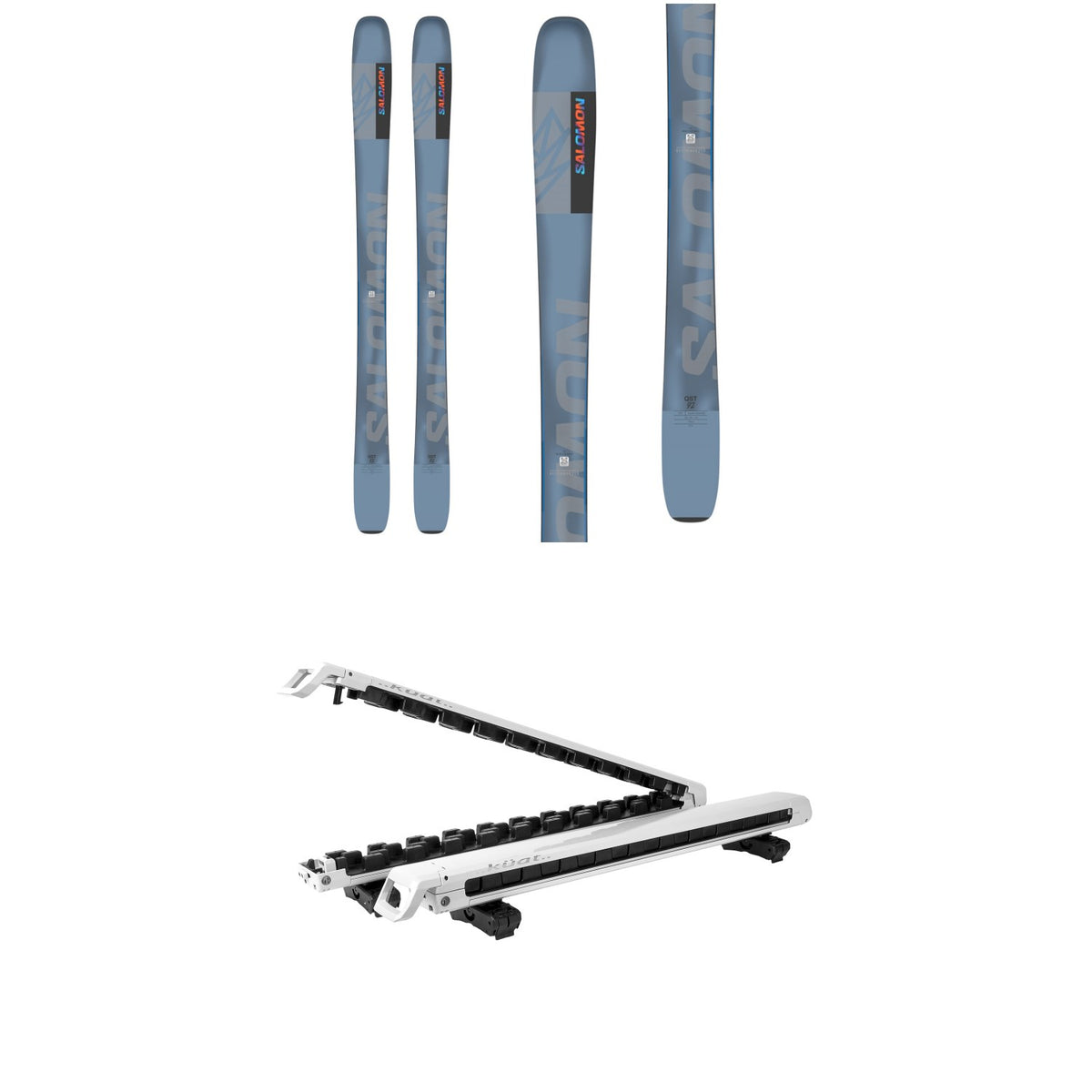Salomon QST 92 Skis + Küat Grip 6 Ski/Snowboard Rack 2025