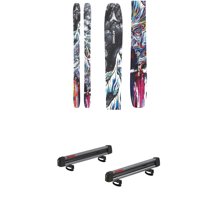 Atomic Bent 100 Skis + Yakima FreshTrack 6 Snow Rack w/ Locks 2025