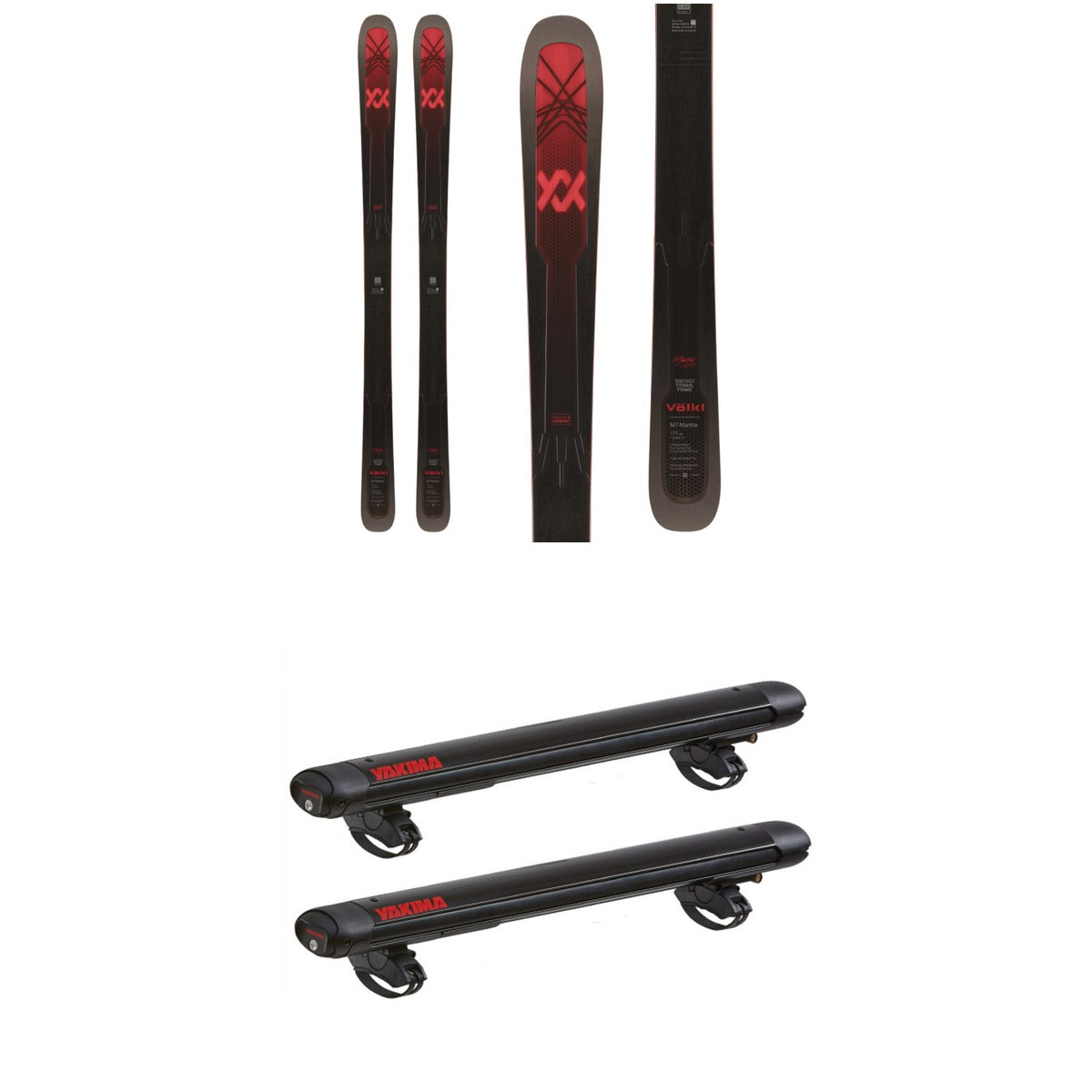 Völkl M7 Mantra Skis + Yakima FatCat EVO 6 Snow Rack w/ Locks 2025