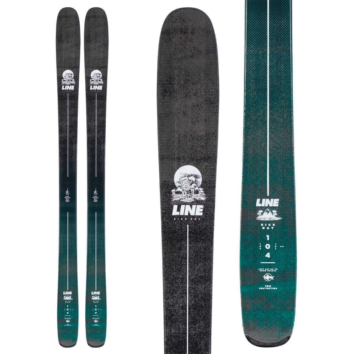 Line Skis Sick Day 104 Skis + Marker Griffon 13 Demo Bindings 2020