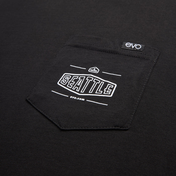 evo Basic Pocket T-Shirt - Unisex Black-Seattle