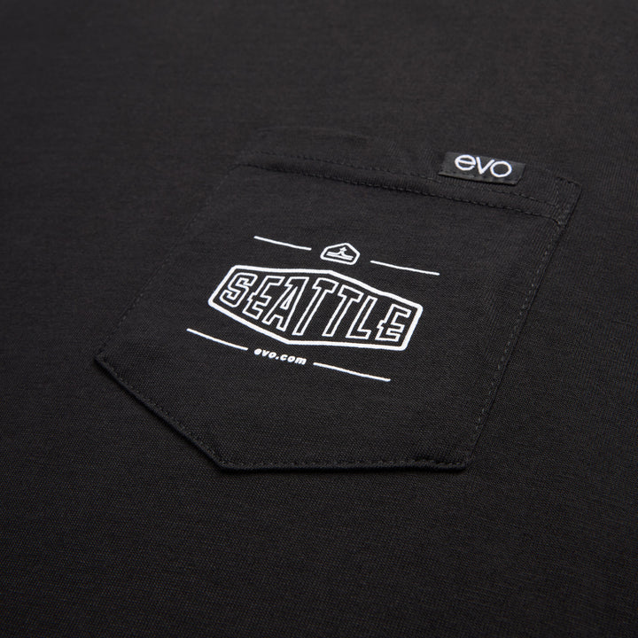 evo Basic Pocket T-Shirt - Unisex Black-Seattle
