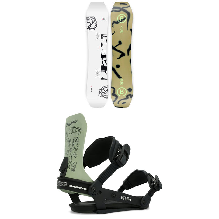 Ride Twinpig Snowboard + Ride x Autumn A-9 Snowboard Bindings 2024