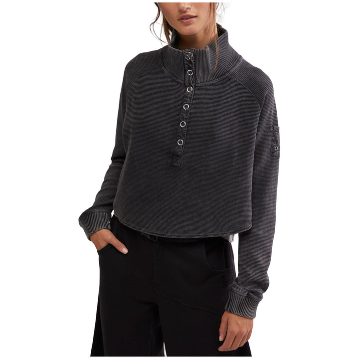 Free People So Fly Henley Layer Coddy Top - Women's Black