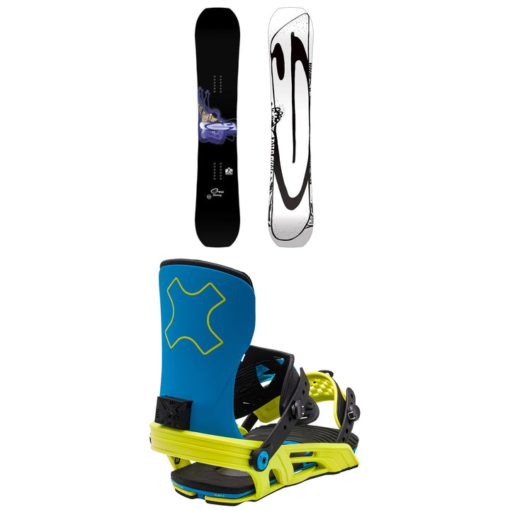 GNU Money C2E Snowboard - Blem + Bent Metal Axtion Snowboard Bindings 2024