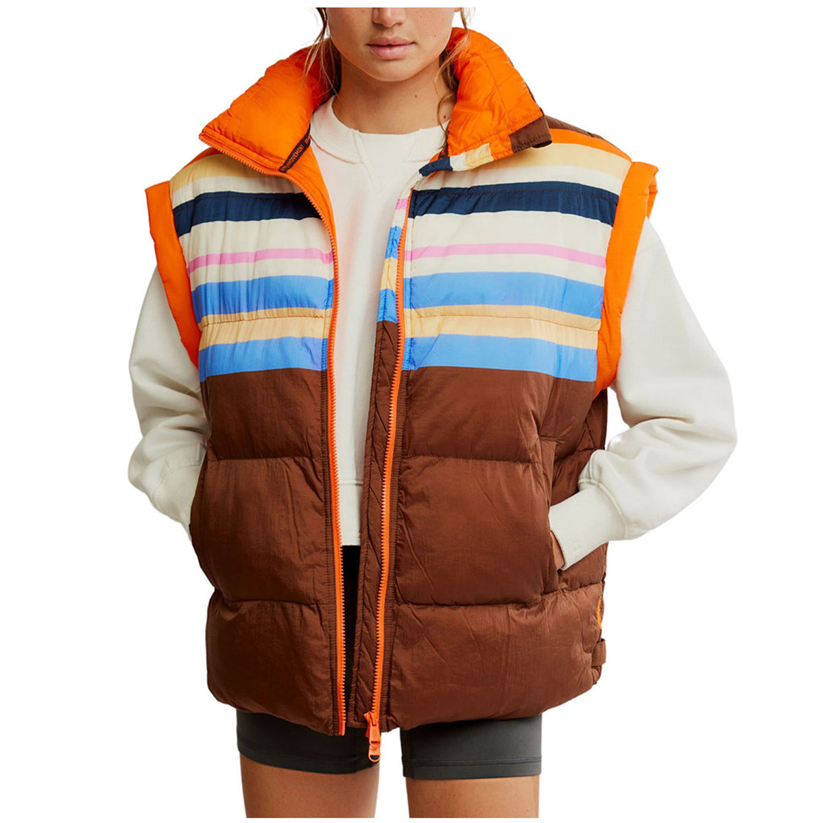 Free People Printed In A Bubble Vest - Women's Camper Stripe