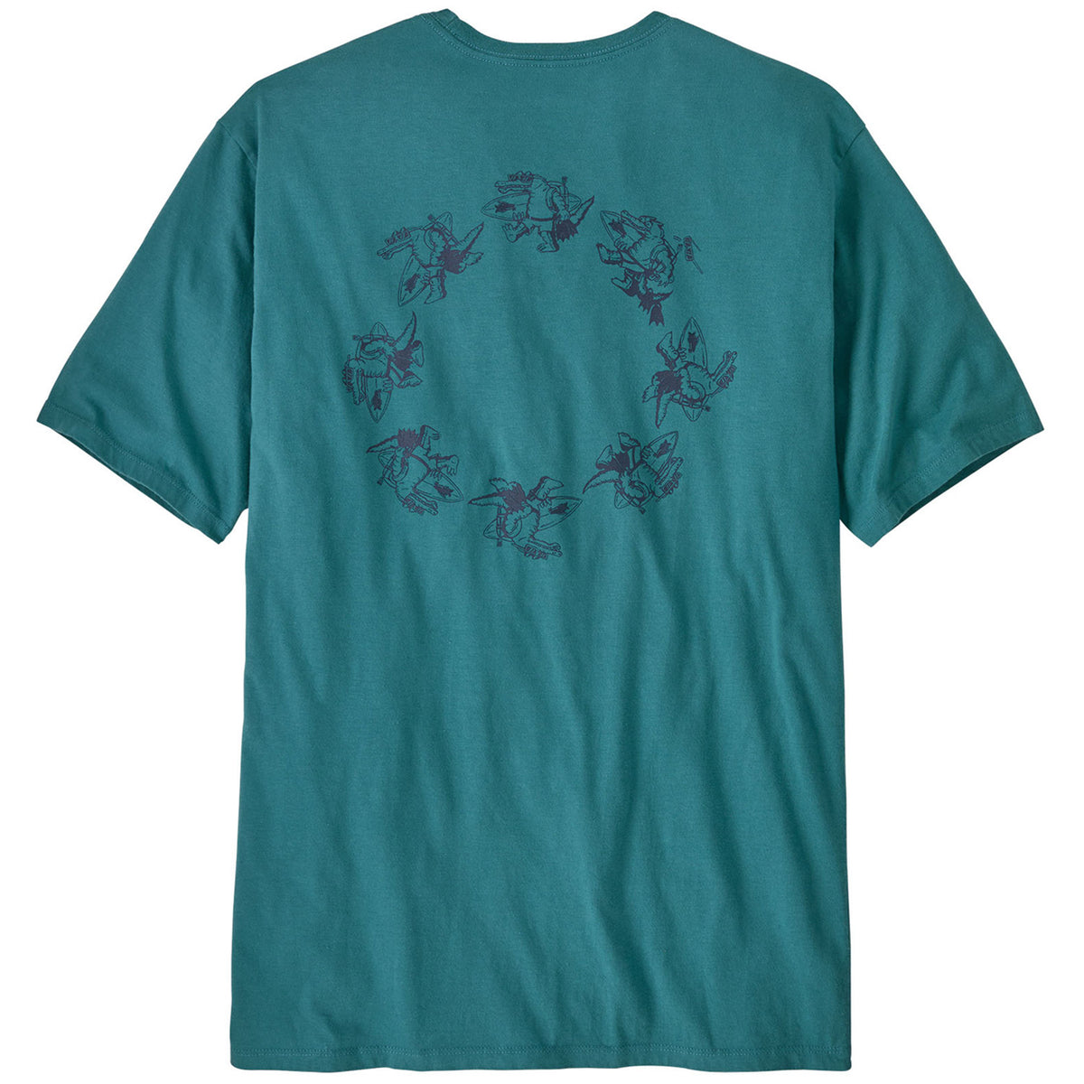 Patagonia Water People Organic Pocket T-Shirt - Men's Gator Going Gone: Wetland Blue