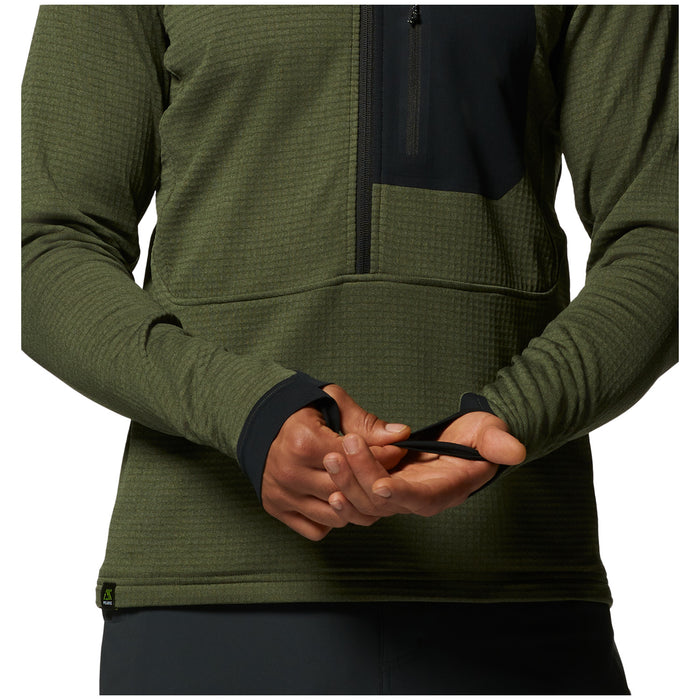 Mountain Hardwear Polartec® Power Grid™ Half Zip Jacket - Men's Surplus Green Heather